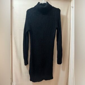 🔴 Nasty Gal Black Ribbed Knit Sweater Dress size small
